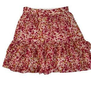 J. Crew Floral Mini Skirt - Red and White